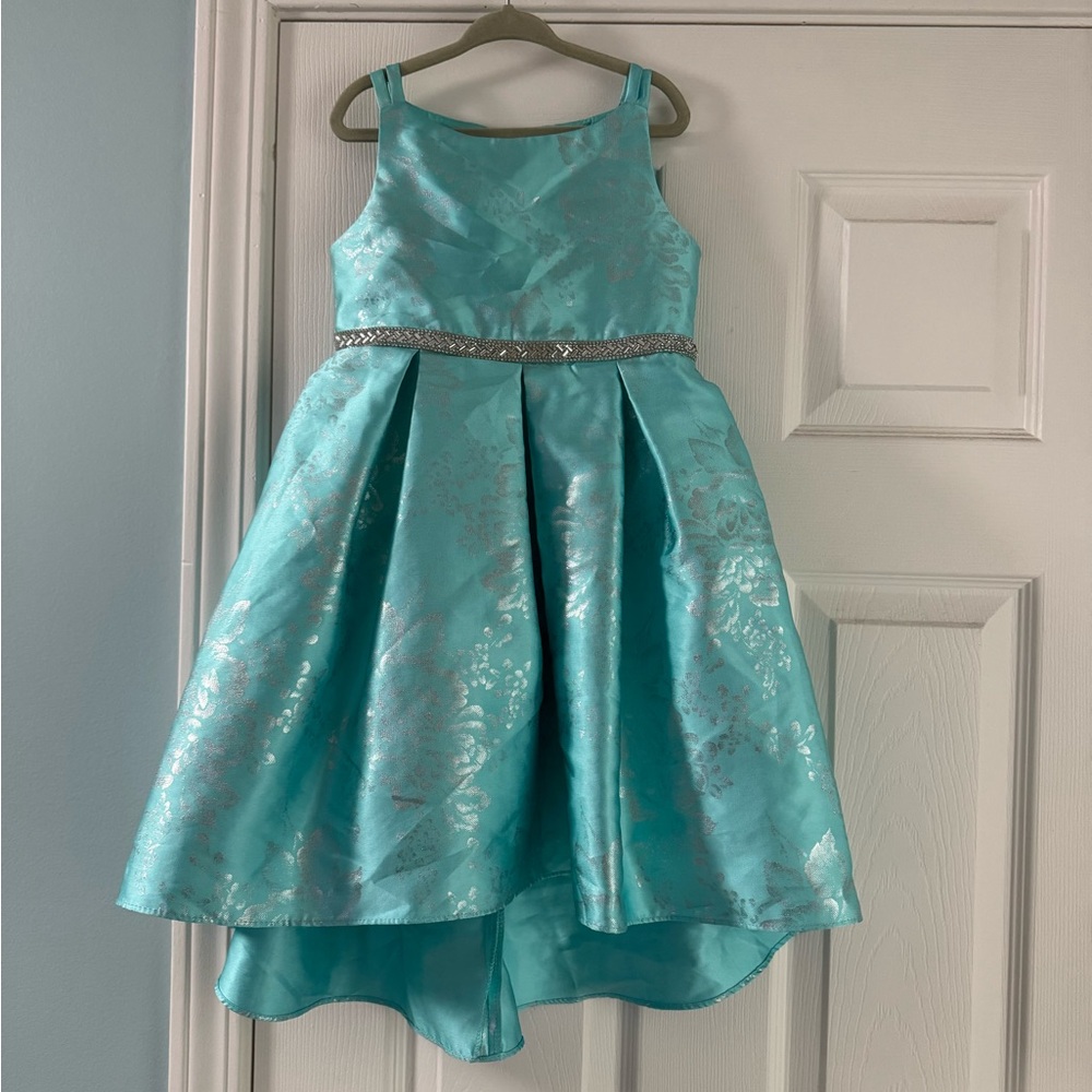 Rare Editions Teal Dress with Silver Details